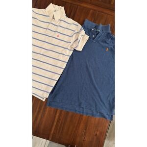 Polo Ralph Lauren‎ Polo Shirts Custom Fit Cotton Casual Striped XL L